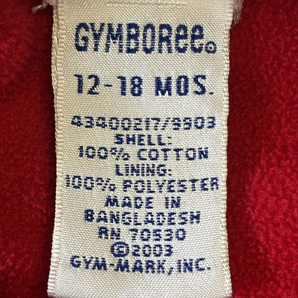 Vintage Gymboree Denim Overalls 12-18 Mos Toddler Fleece Lined Carpenter 2003